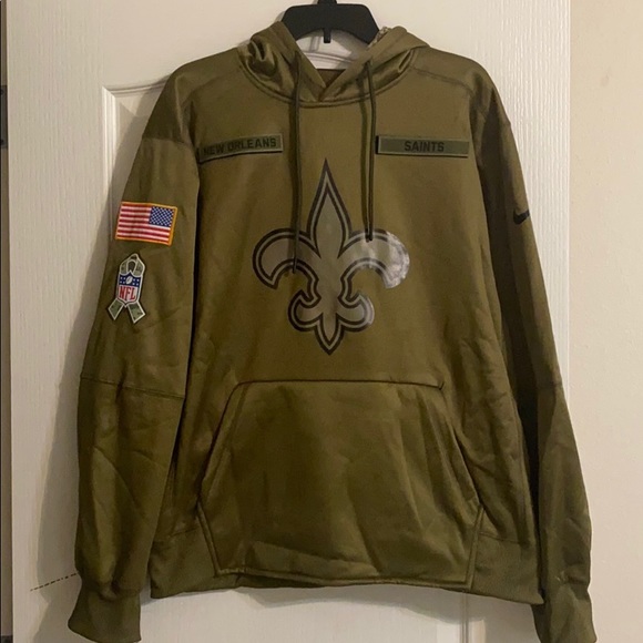 saints army green hoodie